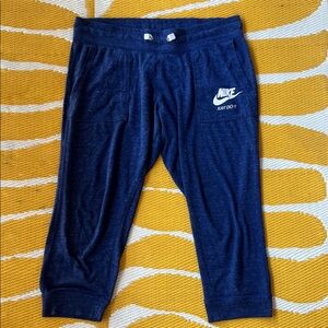 Nike Navy capri Joggers with Logo